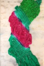 Pink and Green polysilk Bandhani Dupatta - Image 2