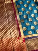 Loom woven Asharfi motif Blue Banarasi Dupatta - Image 2