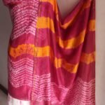 Fushia-Pink and White chanderi dress-material