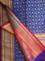 Purple Border, Blue Banarasi Dupatta - Image 2