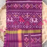 Purple Hathi popat pure silk Patola Dupatta