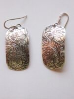The Lotus Bloom- Handcarved Silver Earrings - Image 3