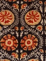 Red and Black Block-printed Cotton Kurta Fabric - Image 2