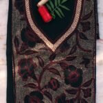 Red, Beige reverse kantha cotton Kurta Fabric