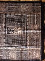 Madhubani Red & Black Pure Tussar Silk Sari - Image 3