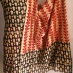 Red, Black Block Printed Silk-cotton Suit