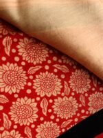 Warli Palla, Red and Beige Block-Printed Silk-cotton Sari - Image 3