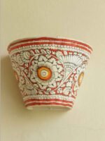 Red & White Tholu Bommalata Wall Lamp - Image 2