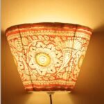 Red & White Tholu Bommalata Wall Lamp