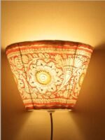 Red & White Tholu Bommalata Wall Lamp
