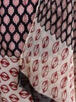 Black, Red, Beige Block-Printed cotton suit - Image 2