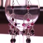 Garnet and Silver Dangle Earrings