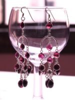 Garnet and Silver Dangle Earrings