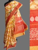 Red & yellow Resham Banarasi Sari