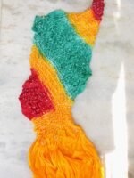Red, green, yellow Polysilk Bandhani Dupatta - Image 2