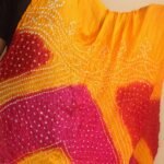 Red, Yellow, Magenta polysilk Bandhani Dupatta