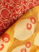 Red & yellow Resham Banarasi Sari - Image 3