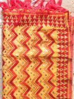 Red Zig zag fulkari on yellow dupatta - Image 2