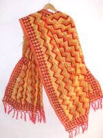 RosePatch Pink, zig-zag Yellow Phulkari Dupatta - Image 2