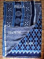 Rhomboid Block-Printed Indigo Chanderi Sari - Image 2