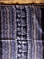 Block-printed, Dabu-Indigo Chanderi Sari - Image 4
