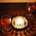 Round, crystal Tea-light Candle holder