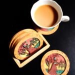 Handpainted round Wooden coaster set