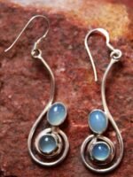 Handmade, Blue-stone silver earrings