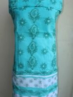 Sea-green and white Chikankari 3pc Ladies Suit - Image 3