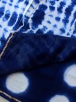 Chanderi Shibori Indigo Silk-cotton Sari - Image 4