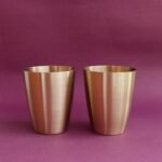 Tapered Base premium Brass Tumbler glass set of 2