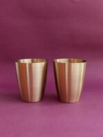 Tapered Base premium Brass Tumbler glass set of 2