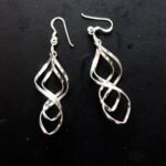 8-shaped Torsion Silver Dangle Earrings