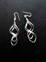 8-shaped Torsion Silver Dangle Earrings
