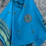 Turquoise blue, Suf-Embroidered Mirrorwork Shawl