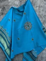 Turquoise blue, Suf-Embroidered Mirrorwork Shawl