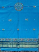 Turquoise-Blue Ahir embroiderd Woolen Shawl - Image 3
