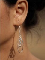 Chained Drops, Pure Silver Dangle Earrings - Image 2