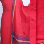 Vermillion-Red cotton Bhujodi Ladies  Suit
