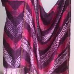 Voilet, white & Pink Shibori chanderi dress-material