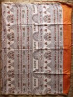 Warli art on Red Bhagalpuri Semi-Silk Sari - Image 2