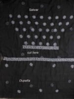 White & Black georgette Chikankari Dress-material - Image 3