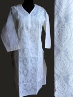 White Chikankari Cotton Ladies Kurta