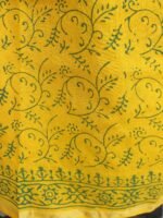 Green and Yellow Block-Print Silk-cotton 3pc ladies suit - Image 3