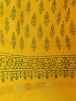 Green and Yellow Block-Print Silk-cotton 3pc ladies suit - Image 2