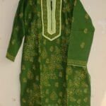 Green and Yellow Chikankari Kurti