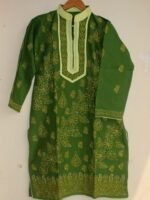 Green and Yellow Chikankari Kurti