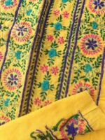Yellow Fulkari Salwar Fabric - Image 3