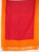 Yellow border, Red missing thread Ikkat Dupatta - Image 3