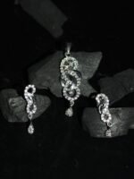 Zircon fitted Silver Pendant- Earrings Set